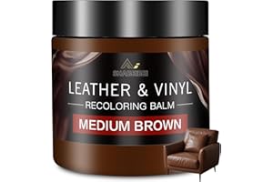 SHABEIBEI Leather Recoloring Balm and Scratch Repair Kit, Medium Brown Leather Restorer for Couches, Furniture, Car Seats, Leather Paint & Stain for Sofa, Chairs, Bags, and More