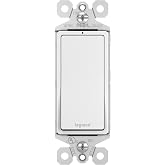Legrand radiant TM870WSLCC10 15 Amp Rocker Wall Switch with Locator Light, Single Pole Decorator Light Switches, White (1 Count)