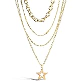 Y2K Necklaces Jewelry Gold Cherry Necklaces for Women Chunky Charm Streetwear Star 8 Ball Stackable Leopard Cheetah Dice Layered Gold Dainty Statement Chain Choker Trendy Birthday Jewelry Gifts