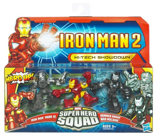 Iron Man 2 Super Hero Squad Hi-Tech Showdown (Mark VI, Hammer Drone, War Machine) Action Figure Multi-Pack