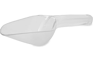 Rubbermaid Commercial Products Plastic Utility Ice Scooper, 6-ounce, Clear, Dishwasher Safe Kitchen Scoop for Weddings/Bar/Ice Bucket/Kitchen/Popcorn