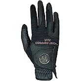 Copper Tech Plus Copper Infused Golf Glove for Men – Black/Black – Compression Fit Arthritis Relief Non-Slip Grip Muscle & Joint Support – USGA Approved (Left/One Size)