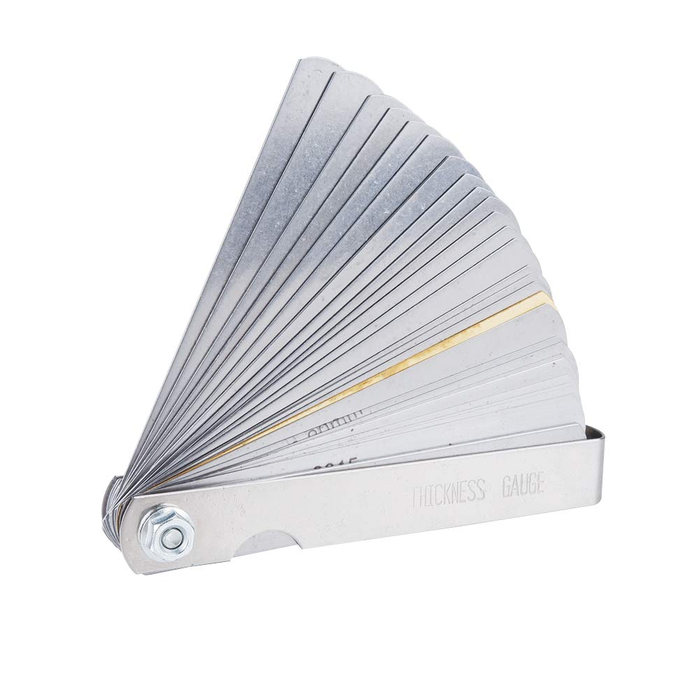 MUYI 32 Blades Feeler Gauge Dual Marked Metric and Imperial Gap Measuring Tool Teaching Feeler