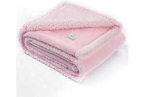 Maidewow Waterproof Dog Blanket Reversible Fluffy Pet Bed Cover Pink Puppy Blankets Leakproof Sofa Couch Washable Cover Cat Pet Blanket for Warm-M