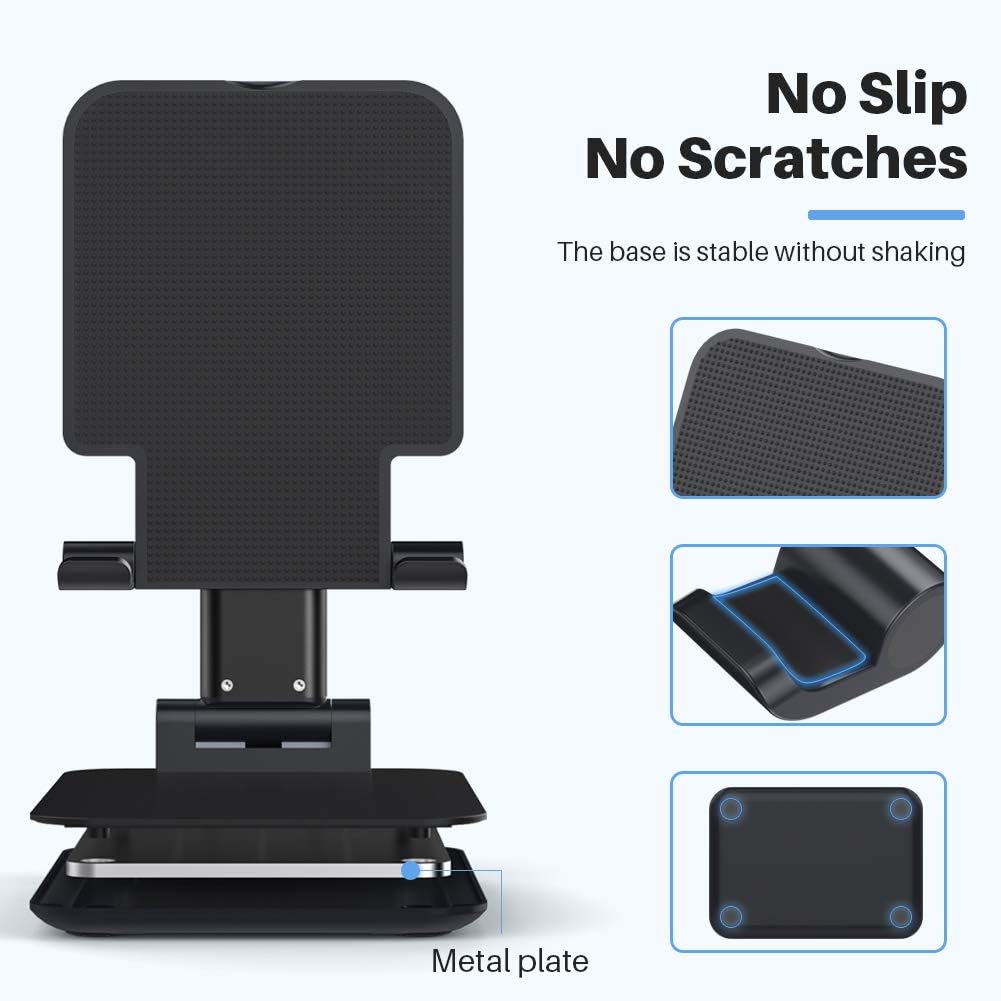Anozer Foldable & Adjustable Tablet Stand, [2021 Updated] Extendable Compact Desktop Tablet Stand Holder Cradle Dock Compatible with Phones, iPad, Samsung Galaxy Tabs, Kindle(13’’ Max): Electronics