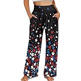 ZWPINITUP Wide Leg Pants for Women Summer 2024 Palazzo Tropical Floral Casual High Waist Trousers with Pockets S-3XL