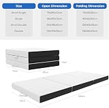Vesgantti Folding Mattress Single 10cm Gel Memory Foam Tri-fold Travel Camp view 3