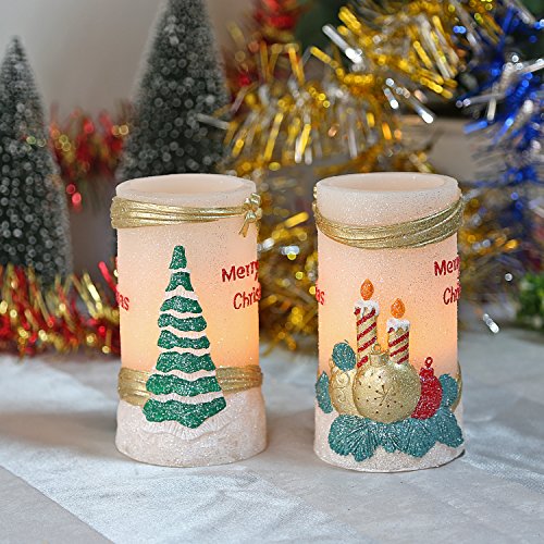 Greluna Flameless LED Candles with Timer, Battery Operated Candles for Holiday Decorations and Gift (Golden Balls)