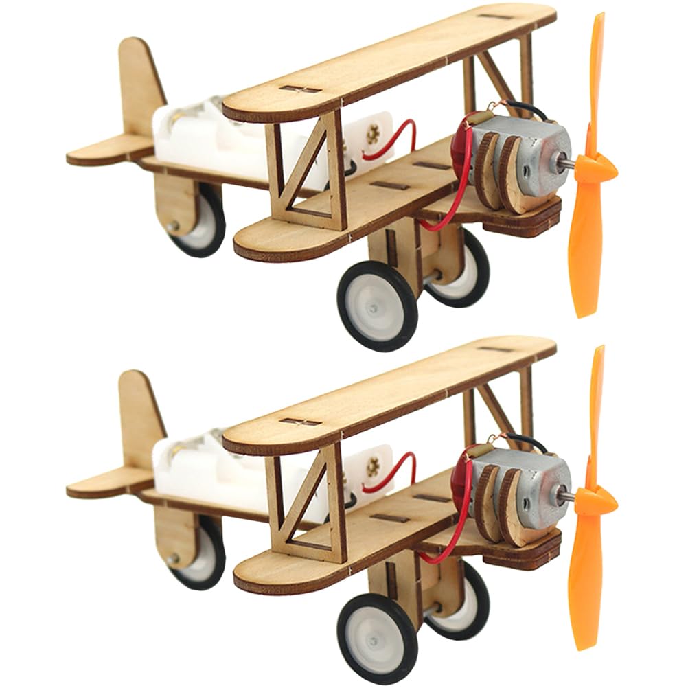 SAFIGLE Electric Taxi Plane Diy Assembly Kit for Kids - Wooden Educational Model Toy for Creative Play and Home Decoration Easy to Build 6.30 X 5.91 X 4.72In