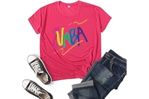 QVQNS Zumba T-Shirt Letter Short Sleeve Zumba Dance Printing Round Neck Casual Shirt Fashion Hip-hop Loose Shirt