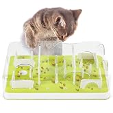ALL FOR PAWS Interactive Cat Puzzle Feeder & Slow Feed Toy – Mental Stimulation Treat Dispenser Maze for Indoor Cats, Enrichm