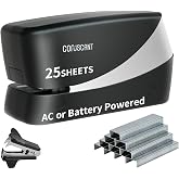 Coruscant Electric Stapler, Heavy Duty Desktop Stapler, Includes 2000 Staples and 1 Staple Remover, No-Jam Automatic AC or Battery Powered, 25 Sheet, Professional for Office Home School Use