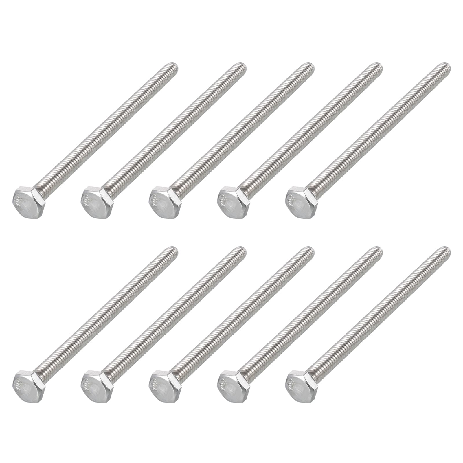 METALLIXITY Hex Head Bolts (1/4-20 x 4") 50Pcs, 304 Stainless Steel 18-8, Fully Threaded, External Hex Drive, Plain Finish, Hex Head Screw Bolt, Silver โ image 1
