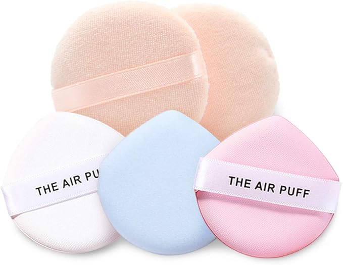 Kalevel 5pcs Velour Puff Makeup Powder Puffs Sponge with