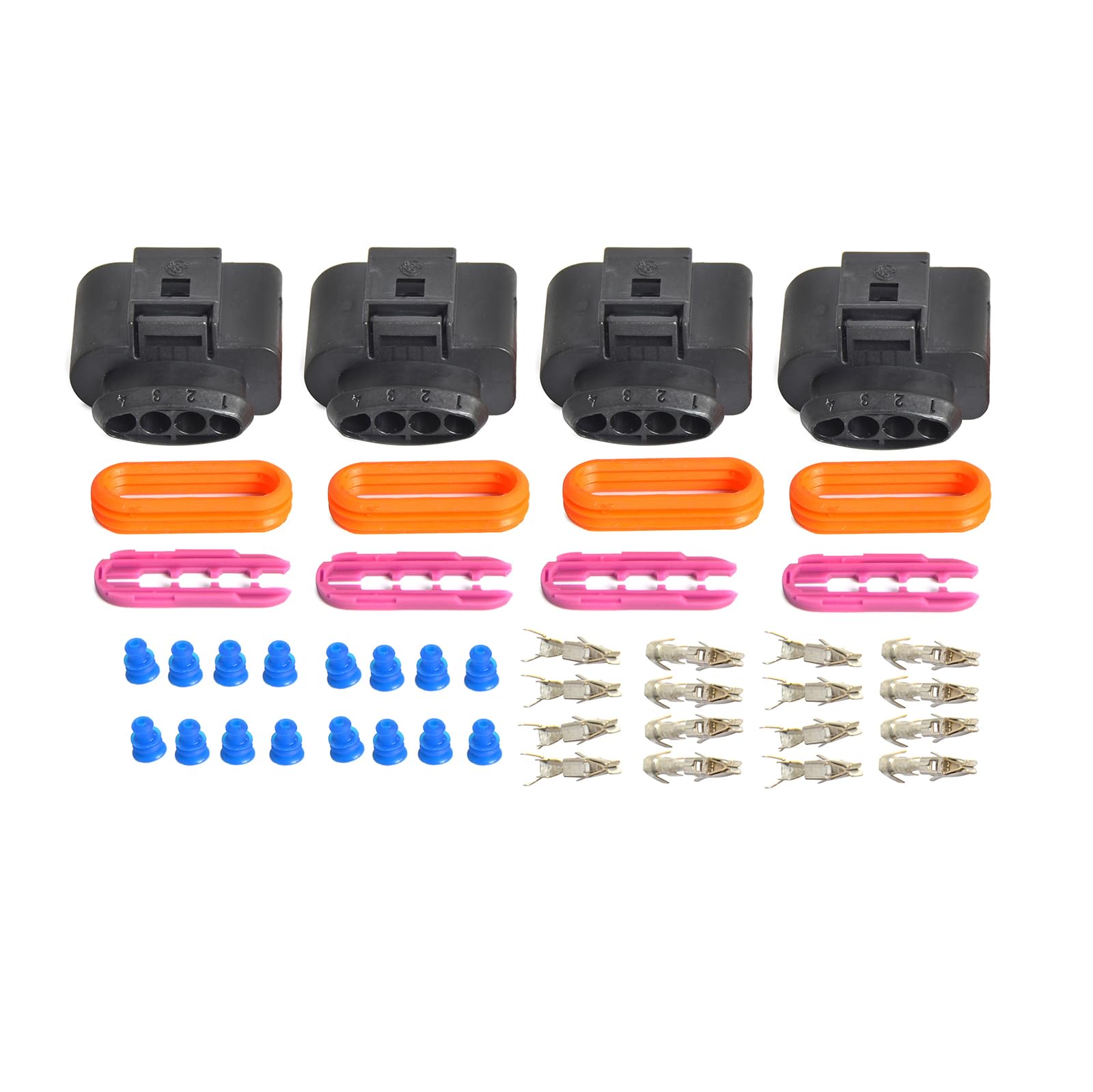 Photo 1 of Bevinsee Set 4 Ignition Coil Connector Repair Kit Compatible with Audi Compatible with VW IC39 plug For passat jetta a4 a6 a8