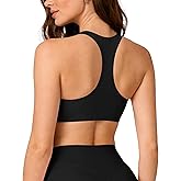 Ieumaz Racerback Sports Bras for Women Wireless Padded Buttery Soft Bra Workout Gym Yoga Top with Removable Cups
