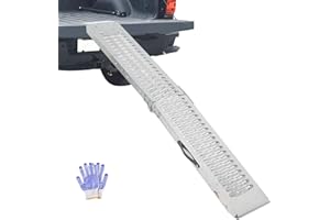 Ruedamann 83" Folding Motorcycle Ramp, 480 lbs Capacity Steel Bike Ramp for Truck, Anti-Slip Loading Ramp for Dirt Bike, ATV, Lawn Mower, Outdoor Powersports, 1PC for Pickup Trailer & Tailgates