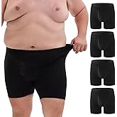 OEIOEI Men's Big and Tall XL-5XL Boxer Briefs Cotton Stretch Underwear Moisture Wicking Soft Briefs 4-Pack