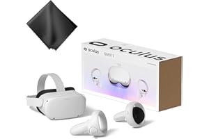 Oculus Newest Quest 2 VR 128GB Holiday Bundle, Advanced All-in-One Virtual Reality Gaming Headset — Black Glasses Cleaning Cloth