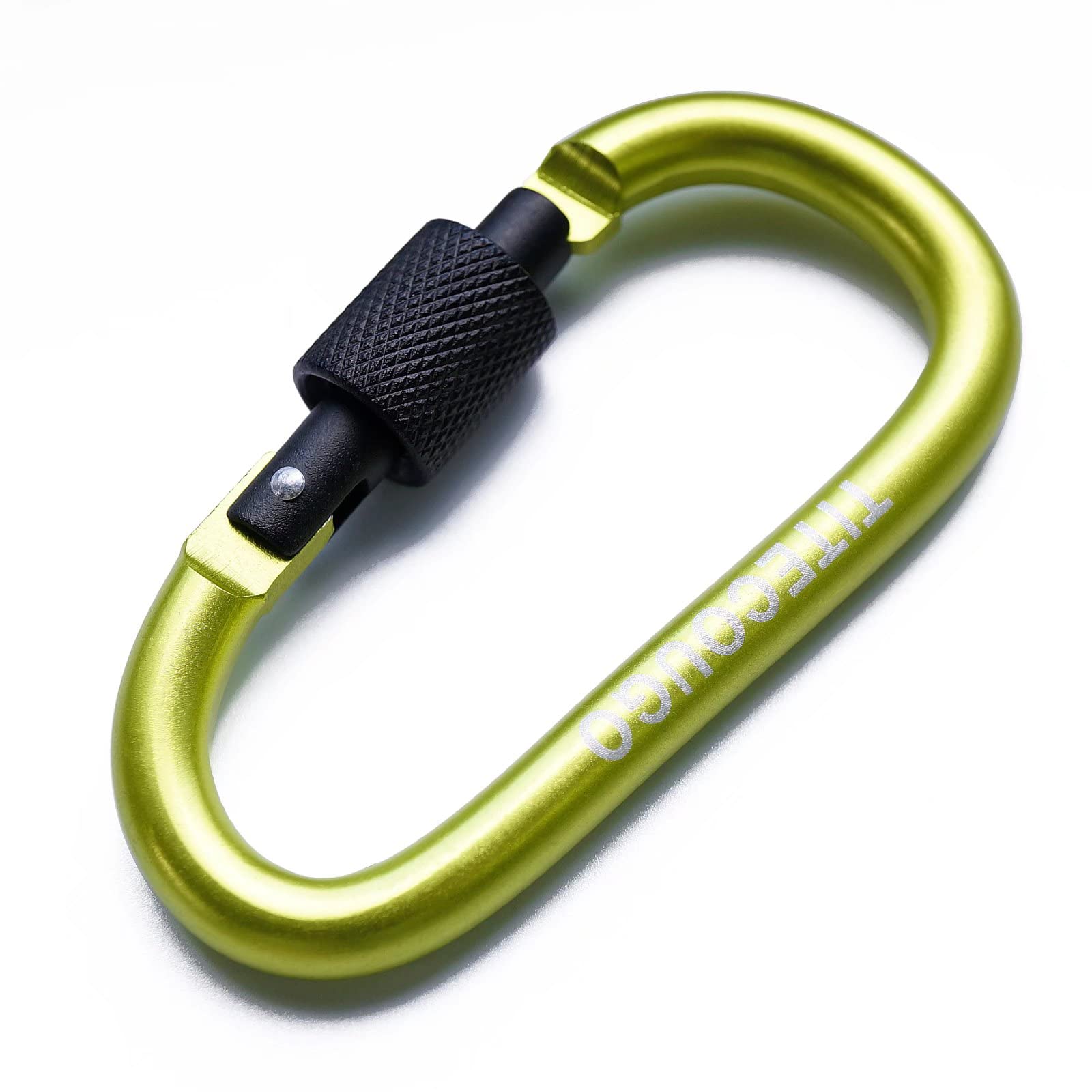 TITECOUGO 4 PCS Aluminum Alloy D-Ring High Strength Carabiner Key Chain Clip Hook For Camping Hiking (Not for Climbing) Green Black