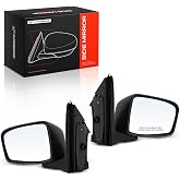 A-Premium Pair (2) Driver and Passenger Side Power Door Mirror | Compatible with Honda Odyssey 2005-2010 - Heated Manual Folding Black Outside Rear View Mirror - Replace# 76250SHJA43