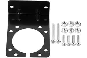 OPPWONG 7 Way Trailer Plug, Metal Mounting Bracket Holder Trailer Wiring Harness Mounting Bracket 7 Wire Trailer Plug Trailer