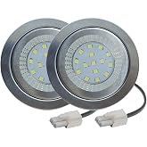 LIDESENMO 2-Pack 1.5W LED Cooker Range Hood Bulb Light 12V DC (White 6000K) | For 2.50in (60mm) of Hole Closet Undercabinet Light Recessed Downlight Clear Glass 20W Halogen Equivalent