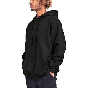 Vividcrate Mens Heavyweight Hoodie Pullover Solid Sweatshirts for Men Basic Fall Drawstring Hooded with Kangaroo Pocket