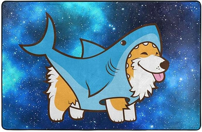 Nancyint Alfombra de Franela Lavable a máquina Corgi y una Camiseta de