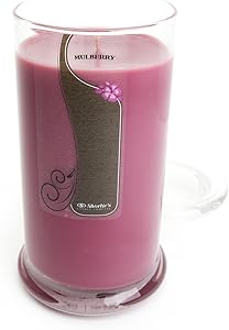 Mulberry Candle - Large Dark Red 16.5 Oz. Highly Scented Jar Candle - Made with Natural Oils - Christmas & Holiday Collection