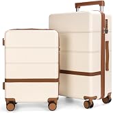 Maungti 2 Piece Luggage Set with TSA Lock, 20/24 Inch Hardshell Suitcase with Silent Spinner Wheels Lightweight Carry on Luggage Travel Checked Luggage with Double Explosion-Proof Zippers