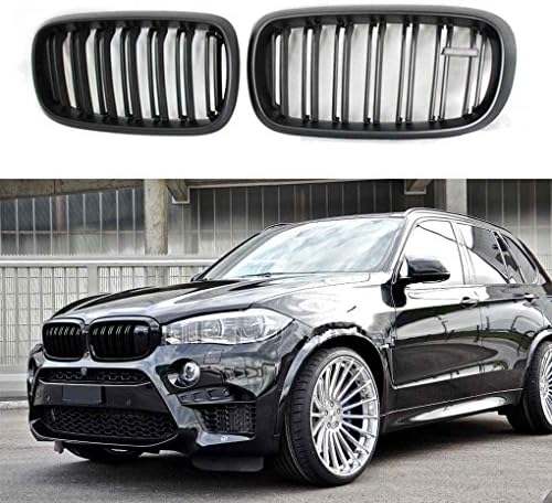 1 Pair Front Grille for BMW X5 F15 2014-2017 Matte Black Bumper Grill Replacement Front Kidney Grille
