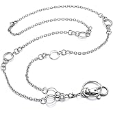 LUXIANDA Lanyards for ID Badges, Fashionable Stainless Steel Necklace, Key Chain Name Badge Holder, Detachable Neck Lanyard for Teachers, Doctors, Nurses, Employee, Women, Men