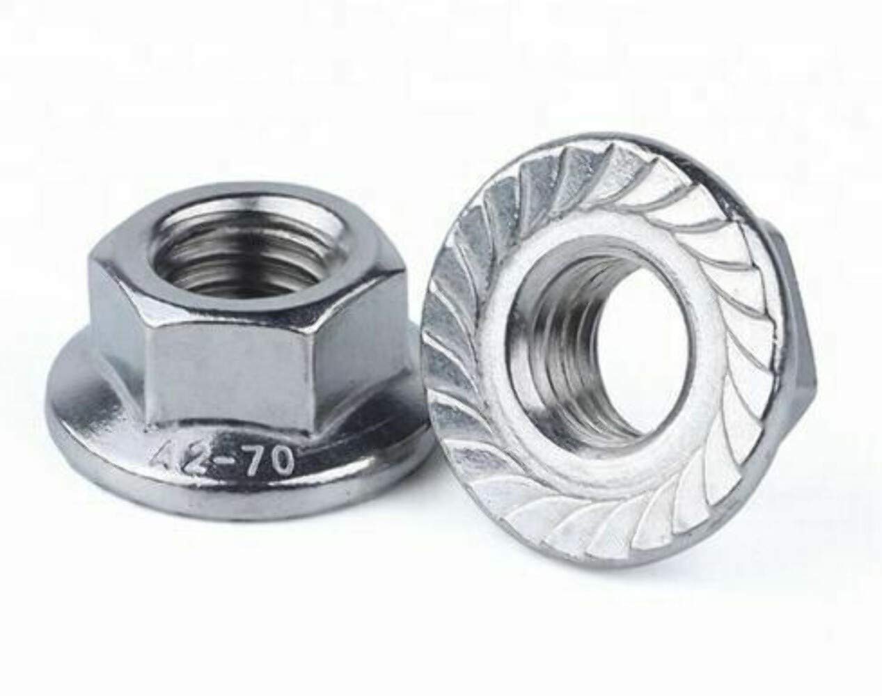10 x Hexagon Nut with Flange Serrated DIN6923 Stainless Steel A2 70 M4 M5 M6 M8 M10 M12