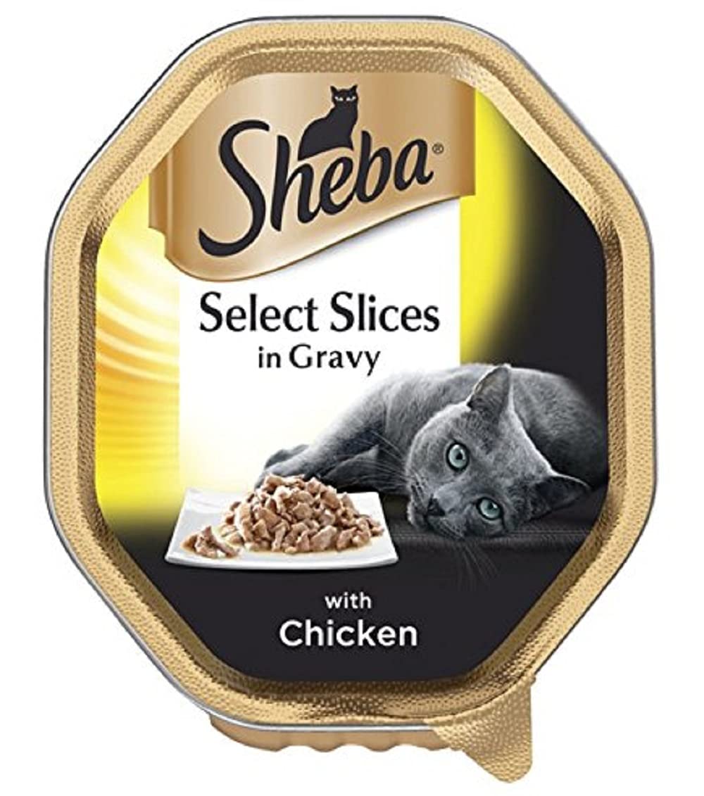 Sheba Select Slices Adult 1+ Wet Cat Food Tray with Chicken in Gravy, 85g