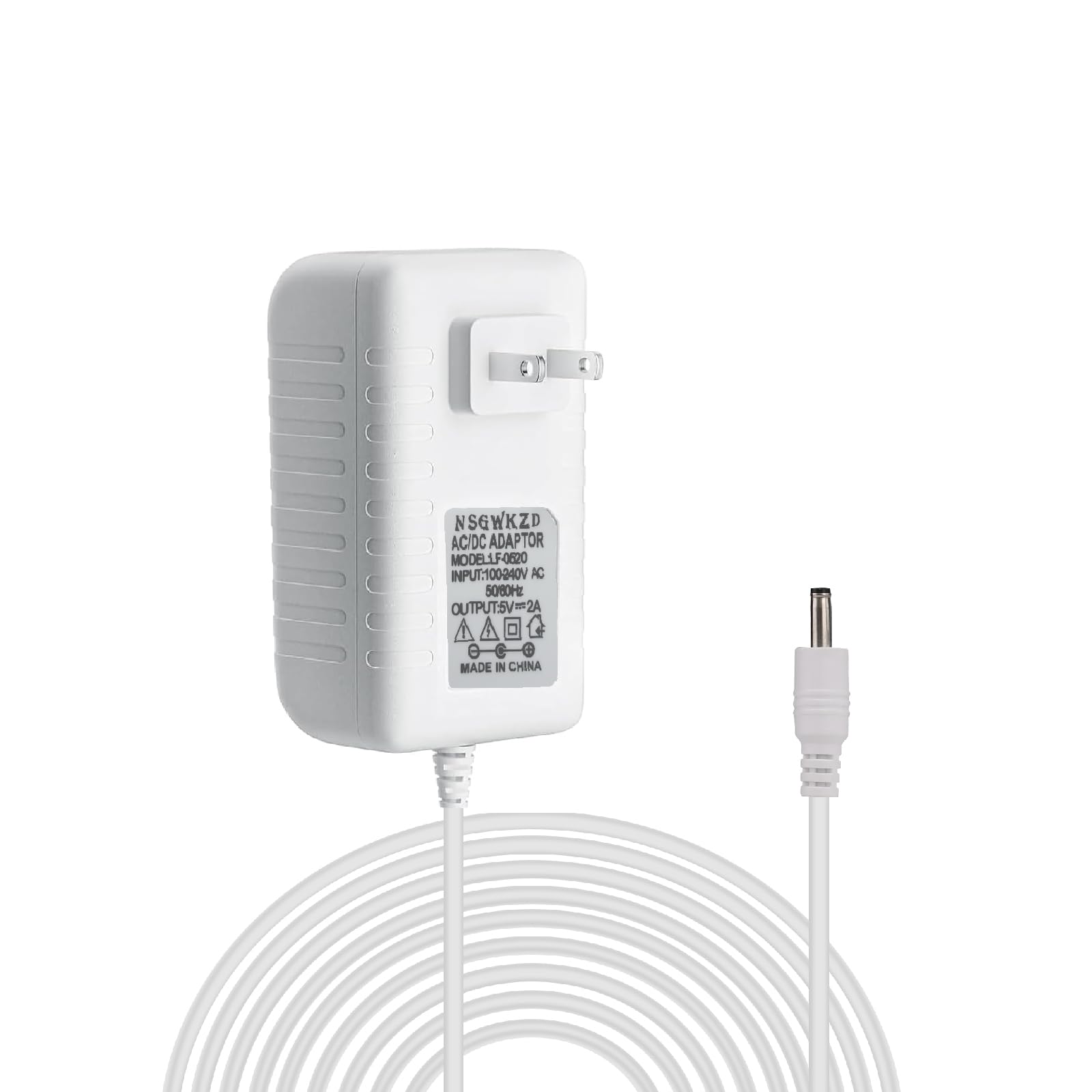 Photo 1 of 10 ft Power Cord Replacement for Munchkin, Baby Bond, Bellababy, Larex, Jaoul, Napei Swing, 5V 2A 1A Charger Adapter White