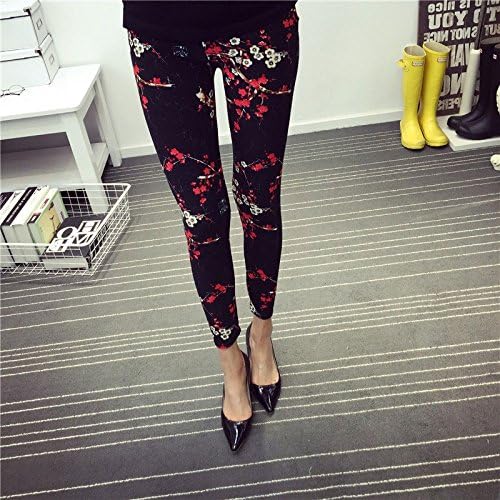 New Fashion Casual Cotton BRUSHED Black Milk Leggings Pants Female Elastic Plaid Graffiti Leggings Trousers Women Christmas Gift