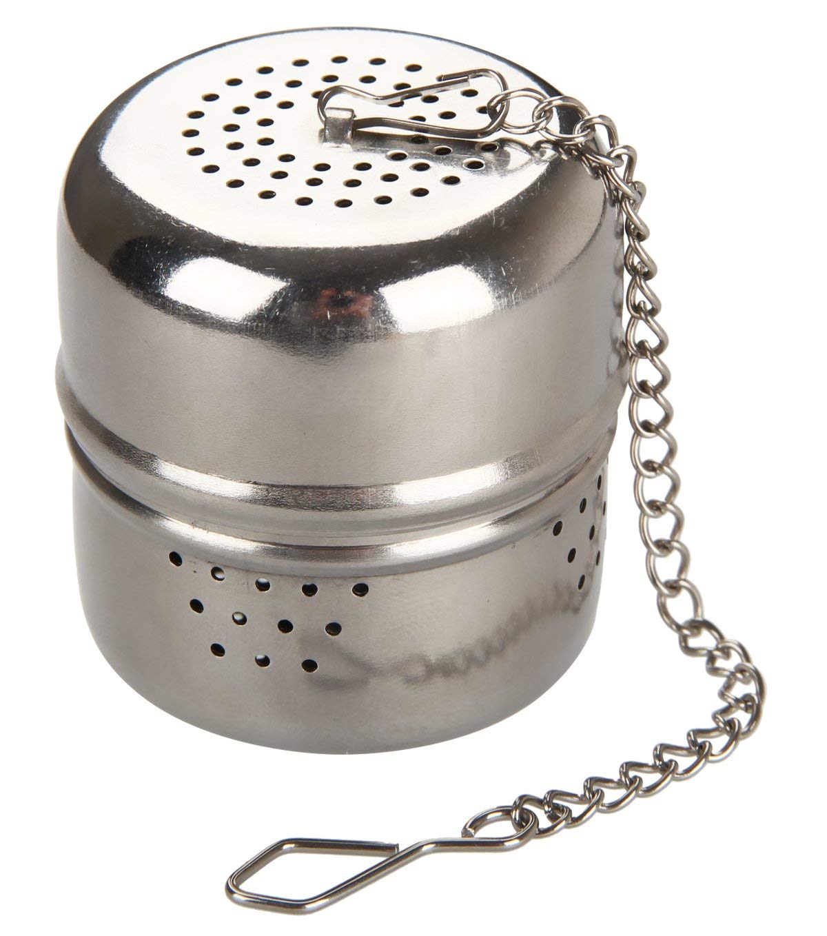 FACKELMANN Stainless Steel Tea Infuser with Chain Decorative Cylinder Shape Silver
