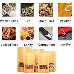Kraft Paper Bags With Matt Window And Zip Lock