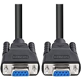 DTECH Straight Through DB9 RS232 Serial Extension Female to Female Cable 6Feet Black