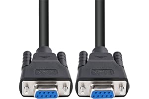 DTECH Straight Through DB9 RS232 Serial Extension Female to Female Cable 6Feet Black