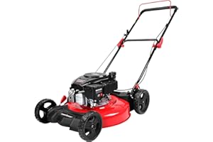 PowerSmart 21 in. Gas Lawn Mower with 144cc OHV Engine, 2-in-1 Push Mower with Mulching & Side-Discharge