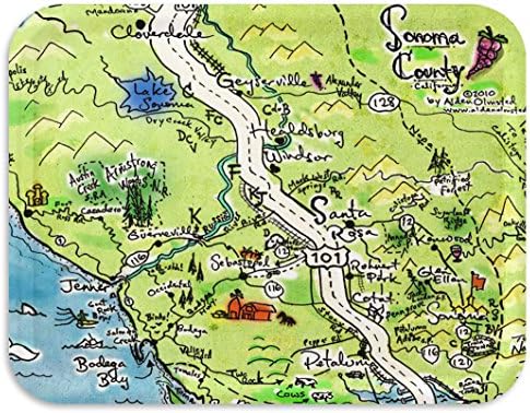 Sonoma County Map Tray / TV Dinner Tray, Decorative Serving Tray, 17"x13" Sonoma Trays, 100+ different designs