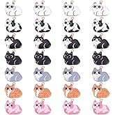 CRAFTYMELODY Cat Charms Enamel Alloy Cat Pendants Colorful Metal Mini Anamal Pet Dangle Charms for Bracelets Keychain Necklace