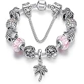 Verona Charm Bracelet with Crystal Beads Snake Chain with Beads crystal charm bracelet for Women