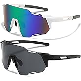 VPXWBU Polarized Sports Sunglasses for Men，Women，Youth (2 Pairs) UV400 Protection for Cycling, Running, Driving,Golf,Baseball, Fishing Sunglasses| Lightweight Shatterproof Lens