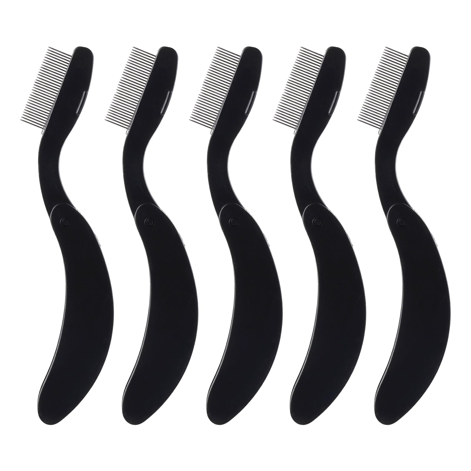 Photo 1 of 4 Pack Folding Eyelash Comb Lash Separator Tool, Black Eyebrow Comb Metal Teeth Eyelash Brush Tool for Lash Brow