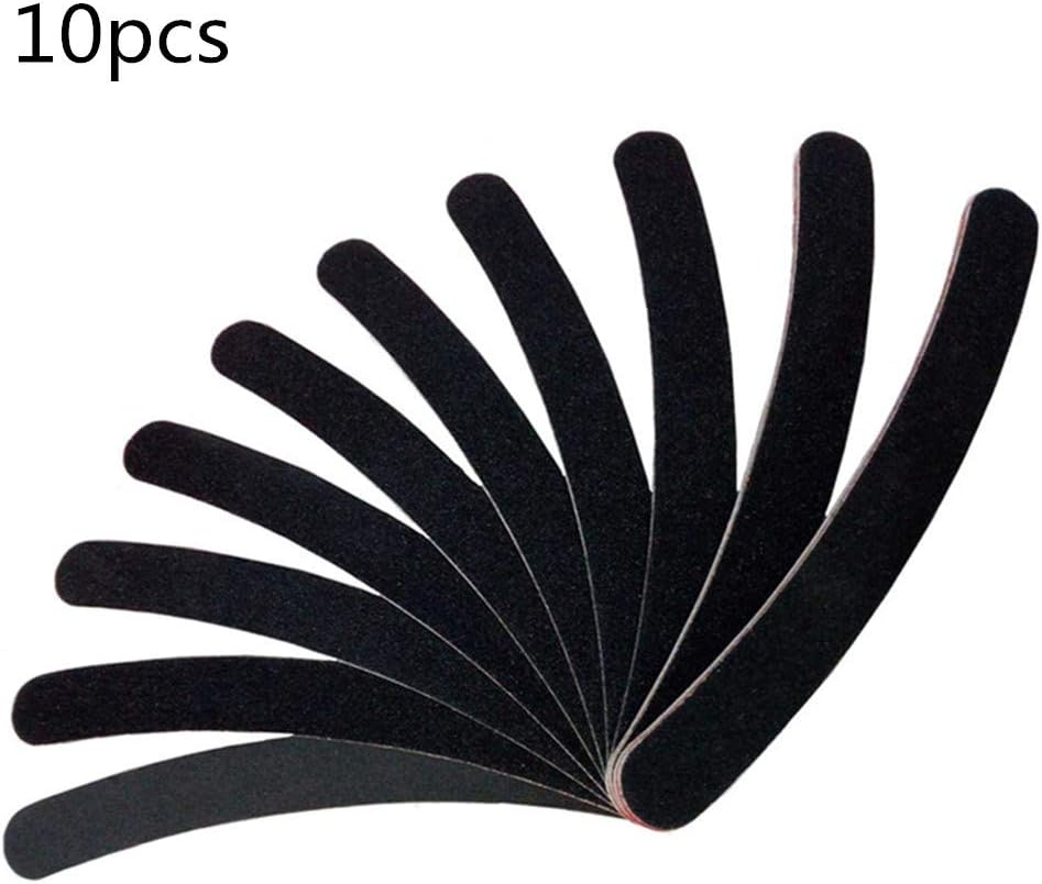 10 Pcs Black Nail Files Double Sided Emery Board Sanding Buffer Fingernails Nail Polisher Manicure Tool by SamGreatWorld