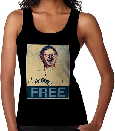 Are You Being Served Mr Humphries Im Free Poster Style Women S Vest At Amazon Women S Clothing Store