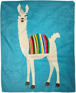 rouihot 50x60 Inches Throw Blanket Colorful of Cute Llama Peru Bolivian Cape on Back Warm Cozy Print Flannel Home Decor Comfortable Blanket for Couch Sofa Bed